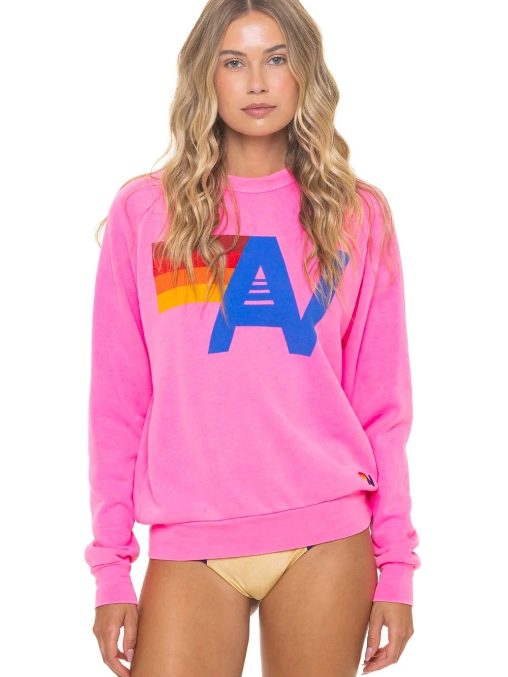 Aviator Nation LOGO SWEATSHIRT - NEON PINK